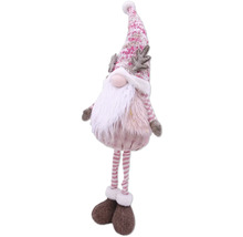 Spiriduș decorativ de Crăciun cu barbă și picior în dungi