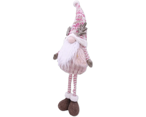 Spiriduș decorativ de Crăciun cu barbă și picior în dungi