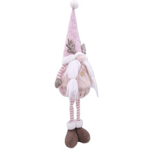 Figurină decorativă de pitic cu căciulă, barbă și picioare