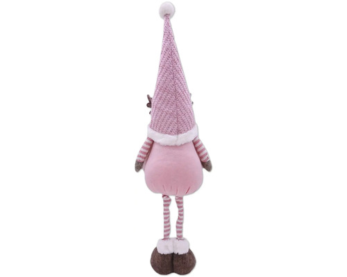 Figurină decorativă spiriduș de Crăciun cu căciulă ascuțită și elemente dungate