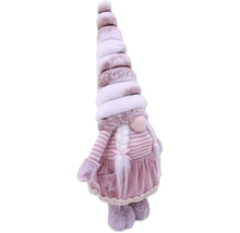 Figurină decorativă pitic cu pălărie lungă, împletitură și rochie