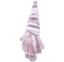 Figurină decorativă de pitic cu top în dungi și pălărie înaltă ca decorațiune de Crăciun