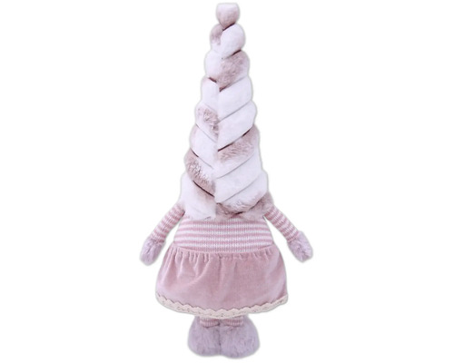 Figurină decorativă brad cu rochie și structură de blană