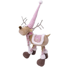 Figurină decorativă ren cu căciulă și fular