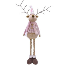 Figurină decorativă ren cu căciulă, fular și vestă