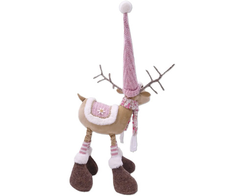 Ornament decorativ ren cu căciulă și fular, ca decorațiune de Crăciun