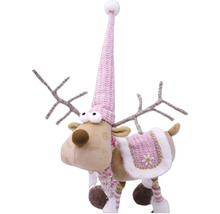 Ren decorativ din material textil cu căciulă și coarne