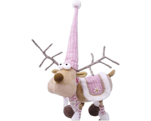 Ren decorativ din material textil cu căciulă și coarne