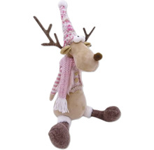 Reni decorativ cu căciulă și fular ca decorațiune de Crăciun