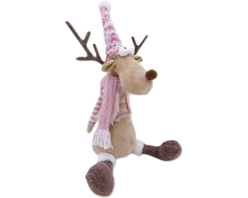 Reni decorativ cu căciulă și fular ca decorațiune de Crăciun