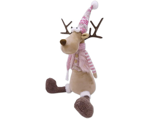 Ren decorativ cu căciulă și fular pentru perioada Crăciunului