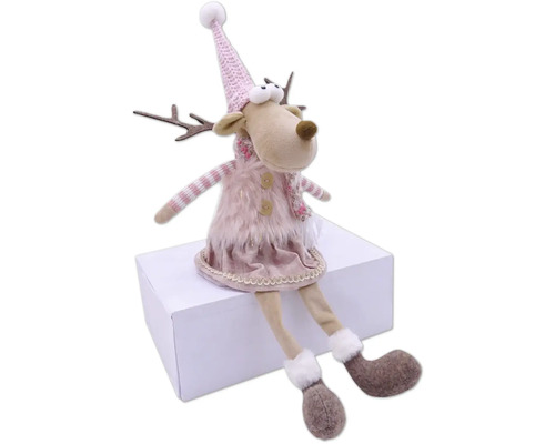 Reni decorativ din material textil cu căciulă și rochie