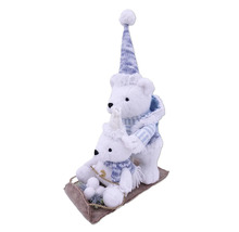 Figurină decorativă cu doi urși polari pe o sanie