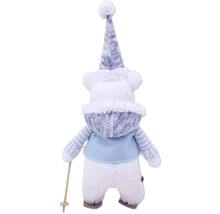 Urs polar decorativ cu căciulă și schiuri din spate