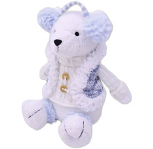 Urs de pluș cu cardigan și apărătoare pentru urechi