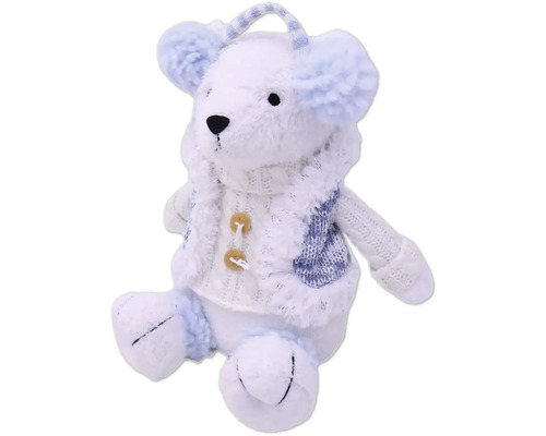 Urs de pluș cu cardigan și apărătoare pentru urechi