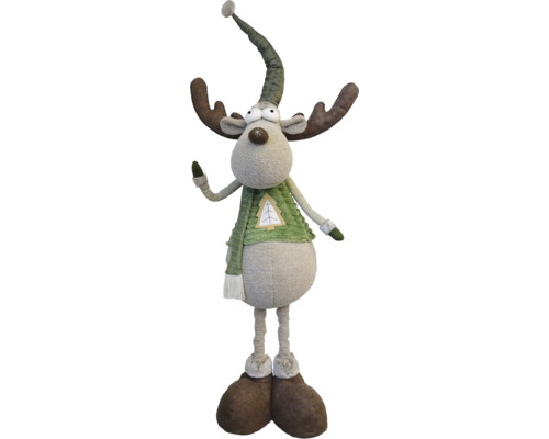 Figurină ren Lafiora H 240 cm verde/maro Elan decorativ cu căciulă și fular ca decorațiune de Crăciun