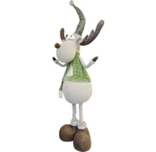 Figurină decorativă ren cu pălărie și coarne