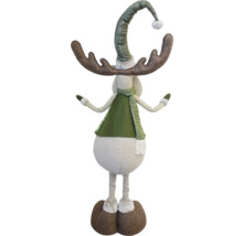 Figurină decorativă de elan cu pălărie și fular pentru perioada Crăciunului.