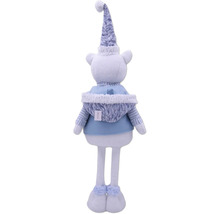 Ursuleț de pluș cu căciulă și haine de iarnă din spate