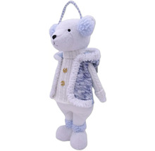 Decorațiune de Crăciun urs cu pulover și agățătoare