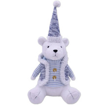 Urs polar decorativ cu căciulă și vestă pentru Crăciun