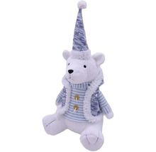 Figurină decorativă urs polar cu căciulă și vestă