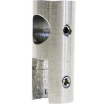 Conector metalic pentru țevi cu șuruburi hexagonale și scobitură