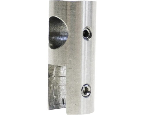 Conector metalic pentru țevi cu șuruburi hexagonale și scobitură