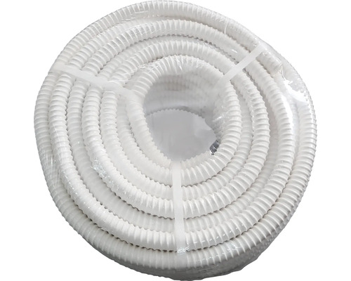 Furtun pentru evacuare condens Ø14 mm, rolă 30m, plastic alb Tub ondulat flexibil din plastic, rulat