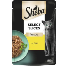 Sheba Select Slices hrană pentru pisici cu pui în sos, 85 grame