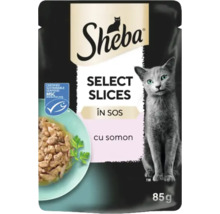 Hrană pentru pisici Sheba Select Slices cu somon, pachet de 85 g