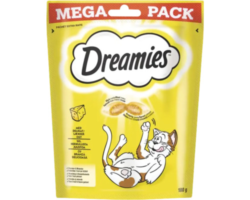 Recompensă pentru pisici Dreamies cu brânză 180 g Dreamies gustare pentru pisici cu aromă de brânză în pachet mega