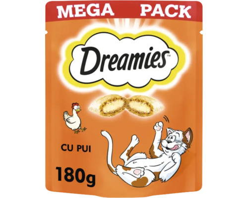 Dreamies gustare pentru pisici Mega-pachet cu pui, 180 grame
