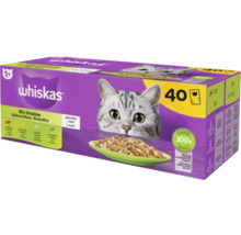 Whiskas hrană pentru pisici, pachet multiplu cu arome mixte, 40 de porții