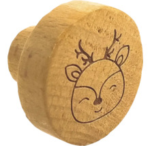 Buton de mobilă din lemn cu motiv de cerb