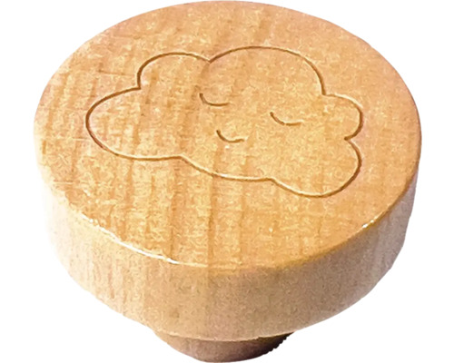 Buton din lemn cu motiv nor