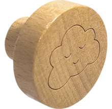 Buton din lemn cu motiv nor