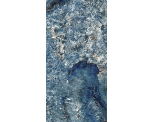 Gresie exterior / interior porțelanată glazurată rectificată Gems Blue 80x160 cm Prim-plan al unei plăci cu structură de marmură