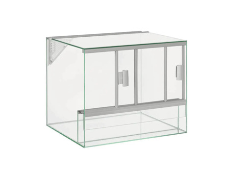 Terariu din sticlă cu uși glisante pentru reptile