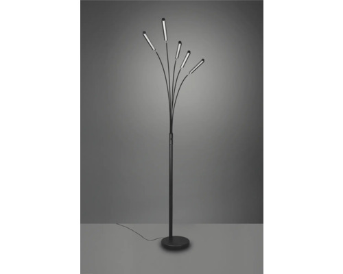 Lampă de podea neagră cu mai multe brațe de lumină
