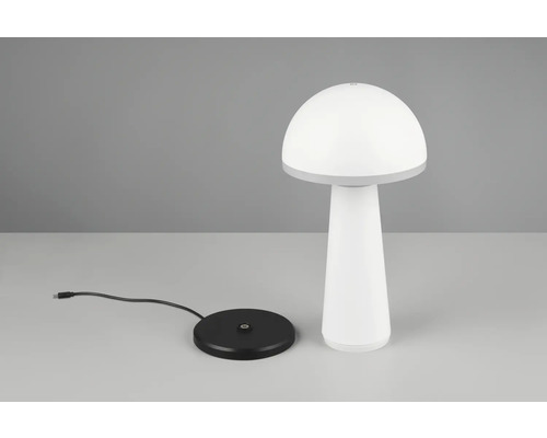 Lampă de masă în formă de ciupercă cu stație de încărcare