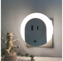 Lumină de noapte cu port USB în priză