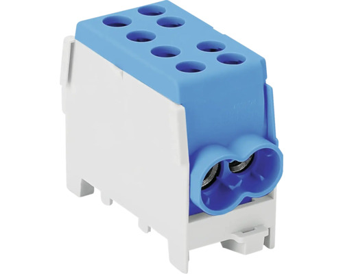 Bloc distribuitor Elvon monofazat 125A in:1x35/out:1x35/2x25 mm2 albastru Clema electrică pentru conectarea firelor