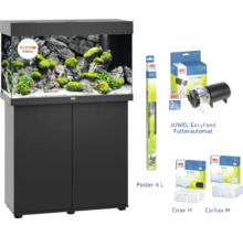 Set acvariu cu accesorii: acvariu, dulap inferior, hrănitor automat Juwel EasyFeed, poster Juwel 4, Juwel Cirax M și Juwel Carbax M