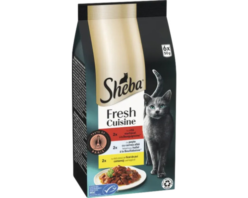 Hrană pentru pisici Sheba Fresh Cuisine, pachet de 6