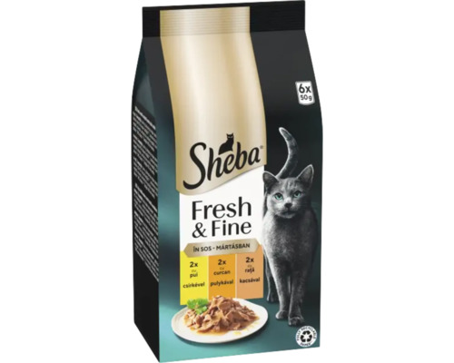 Sheba Fresh & Fine hrană pentru pisici, multipack cu carne de pasăre în sos
