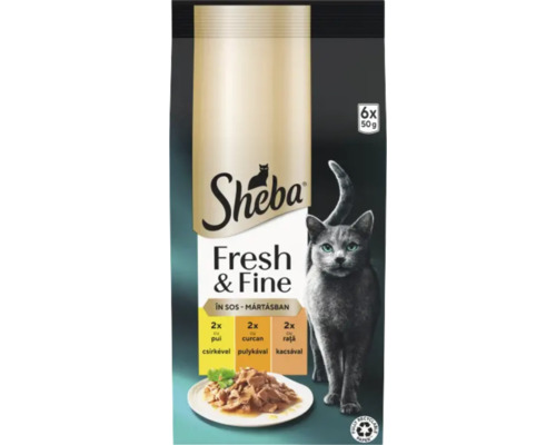 Sheba Fresh and Fine hrană pentru pisici, pachet multiplu cu carne de pasăre în sos