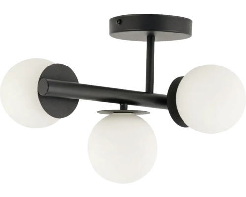 Lumină de plafon cu trei abajururi sferice