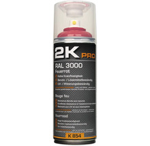 Spray 2K Pro, roșu foc RAL 3000, rezistent la zgârieturi, benzină și radiații UV.